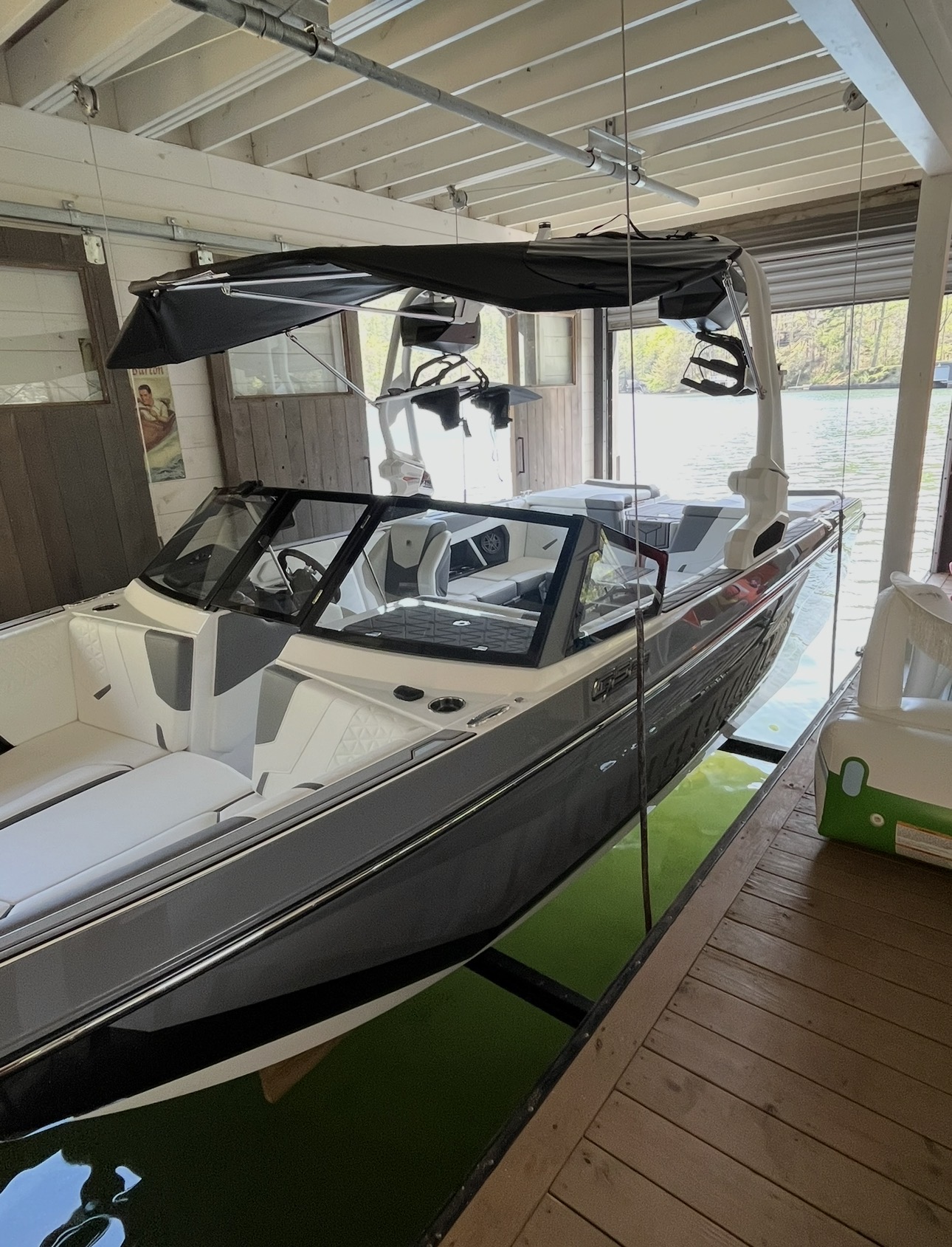 Detailed boat - side view in dock