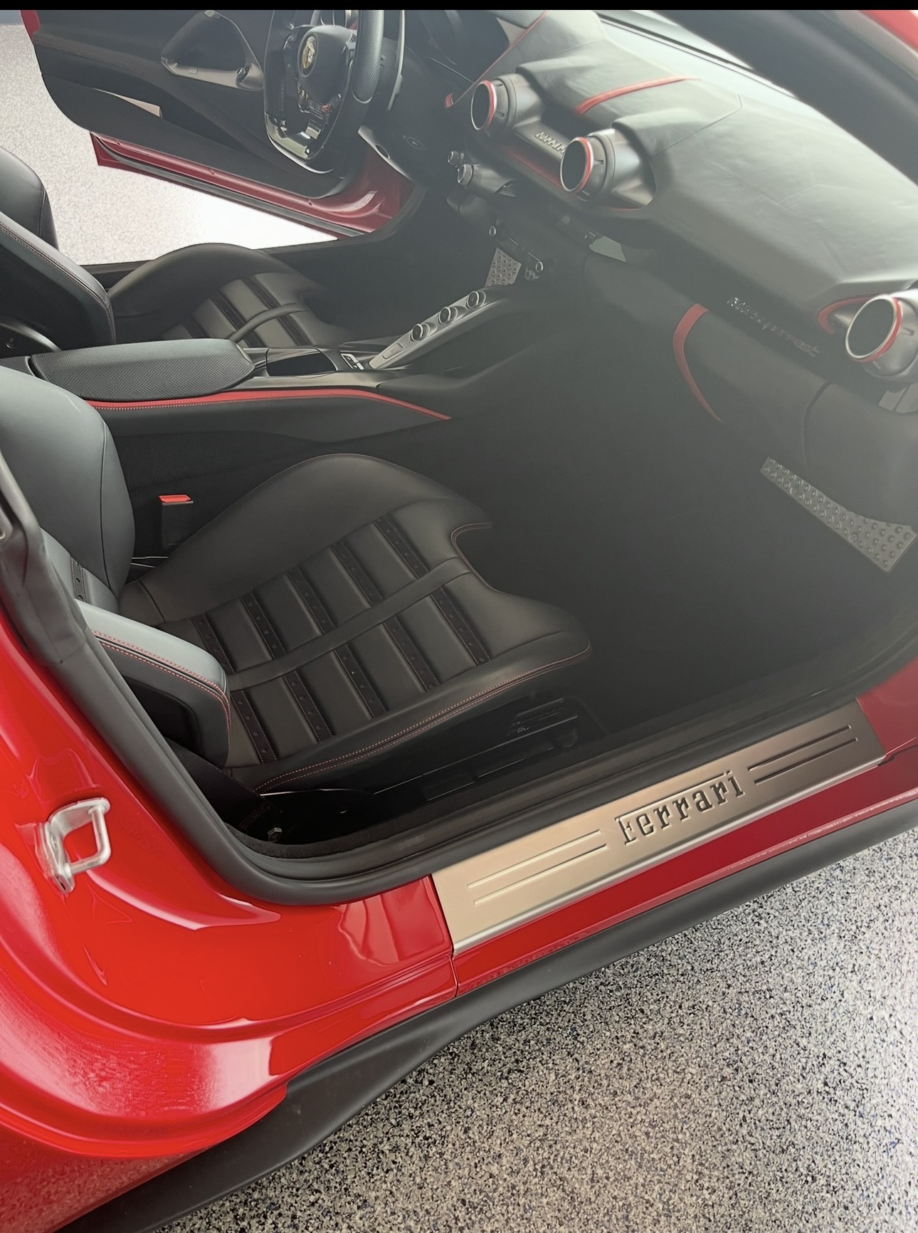 Ferrari door sill and interior detail